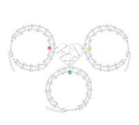 Uloveido Juego de 3 pulseras en capas para mejores amigas, para 3 amigas, cadena de eslabones de corazón de acero inoxidable a juego, pulseras de corazón para mejores amigas, regalo de amistad,