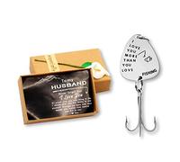 Uloveido Navidad Año Nuevo Regalo Anzuelos triples de Acero Inoxidable Anzuelos de Pesca Anzuelos con Caja de Regalo para Hombres Marido Papá Y578 (Al Amante: te Amo más de lo Que amas)