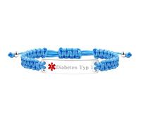 Uloveido personalizado grabado a mano cuerda trenzada rosa ajustable alerta médica ID pulsera para mamá abuela mujer y3944, Poliéster Acero inoxidable