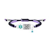 Uloveido Pulsera de identificación médica código QR grabado, alerta de salud personalizada para emergencias, correa ajustable hecha a mano para hombres, mujeres YA5657
