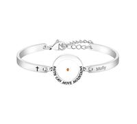 Uloveido Pulsera de semillas de mostaza para mujer, pulsera ajustable de acero inoxidable grabada personalizada, joyería cristiana inspiradora YA6454, Adjustable, Resina de acero inoxidable, Sin