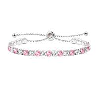 Uloveido Pulsera de tenis ajustable para mujer, pulsera clásica de circonita cúbica de 4 mm, elegante regalo de joyería de moda para mujeres y niñas, adjustable, Latón, Circonita cúbica