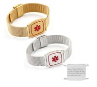 Uloveido Pulsera dinámica de alerta médica con código QR para hombres y mujeres, escanea para actualizar información médica, no necesita información médica al finalizar la compra, pulsera de