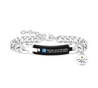 Uloveido Pulsera espiritual religiosa semilla de mostaza - Grabado “Dios te tiene en sus brazos, yo en mi corazón” - Joyería inspiradora hombre mujer - Motivación Y4354