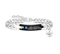 Uloveido Pulsera inspiradora fe - Acero cadena cubana con dije semilla de mostaza - “Fe como un grano de mostaza” Mateo 17:20 grabado - Joyería motivacional Y4354