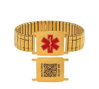 Uloveido Pulsera Médica con Código QR - Pulsera Elástica Ajustable con Información de Emergencia Personalizada para Padres Y6038