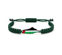 Uloveido Pulsera Palestina Hecha a Mano Verde Oscura - Mapa Contorneado Ajustable, Estilo Árabe Contemporáneo YA5882