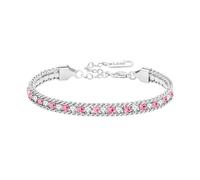Uloveido Pulsera Rosa para Mujer - Diseño de Pulsera de Tenis con Circonitas - Regalo Fino y Duradero para Ella YA6110