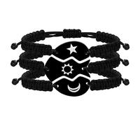 Uloveido Pulseras familiares de amistad para mamá, papá, hija, mejores amigos para siempre, perra, 1/2/3, para madre, papá, hija, mejores amigos, Adjustable, Metal, No es una piedra preciosa