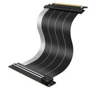 ULT-WIIQ Cable elevador 5.0 Gen 5 x16, 128 GB/s, cable de extensión de GPU ultra flexible para RTX 5090/5080 RX 9070, montaje vertical blindado de GPU para ITX Mid Full Tower Case, 180° recto-30 cm