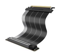ULT-WIIQ Cable elevador 5.0 Gen 5 x16, 128 GB/s, cable de extensión de GPU ultra flexible para RTX 5090/5080 RX 9070, montaje vertical blindado de GPU para ITX Mid Full Tower Case, 180° recto, 20 cm