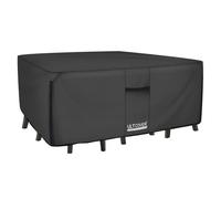 ULTCOVER Funda Rectangular de Lona Resistente 600D para Mesa y Silla de Patio, Impermeable, para Uso General, para Exteriores, 163 cm de Largo x 132 cm de Ancho x 71 cm de Alto, Color Negro