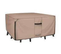 ULTCOVER Funda Rectangular Resistente para Mesa de Patio, Lona Resistente 600D, Impermeable, para Exteriores, Mesa de Comedor y sillas, Funda para Muebles de Uso General, 218 cm