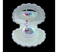 ULTECHNOVO 1 Caja Musical Giratoria Diseño de Concha, Joyero Decorativo Que Reproduce Melodías, Adecuado como Obsequio para Niñas en Cumpleaños y Escritorio