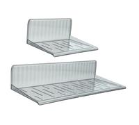 ULTECHNOVO 1 Juego Estante de Baño Flotante de Estantes de Pared Organizador de Baño y Cocina Resistente Taladro Grande y Pequeño Color Gris Transparente