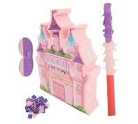 ULTECHNOVO 1 Juego Piñata Castillo Cumpleaños de Niñas Decoración de Fiesta con Accesorios Incluye Bastón Máscara y Papelillos