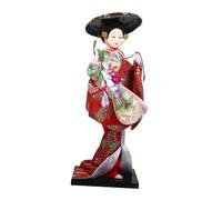 ULTECHNOVO 1 Pieza decoración de muñecas japonesas hogar Oriental Japón Dama Decoración de la Adorno de Escritorio decoración de Estilo japonés muñeca de Estilo japonés Resina Rojo