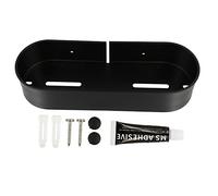 ULTECHNOVO 1 Pieza Estante Ganchos de baño dispensador Percha jabonera para Lavabo de baño Muro Pararse Bar prateleiras arrumação Wall Shelf repisa para Ducha Aluminio Espacial Black