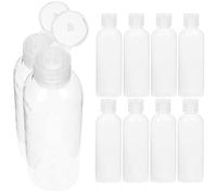 ULTECHNOVO 10 Botellas de Plástico para Viaje Tapa Flip-top, Botellas de Champú y Loción de 100ml, Ligeras y Portátiles para Viajes al Aire Libre y Negocios