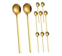 ULTECHNOVO 10 piezas Cucharas de Acero Inoxidable Unidades Mango para Yogurt Helado y Té Cucharas Versátiles Resistentes para Mezclar Café y Postres Cocina
