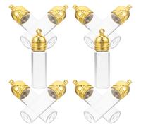 ULTECHNOVO 10 Piezas Frascos de Vidrio Tapón Metálico 10 Mini Botellas para Tarro Deseos y Recuerdos en Luna de Miel