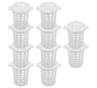 ULTECHNOVO 10 Unidades Jaula para Pesca al Aire Libre Gran Capacidad, Cesta de Cebo de Plástico Blanco Fácil de Usar para Captura de Cangrejos y Criaturas Acuáticas
