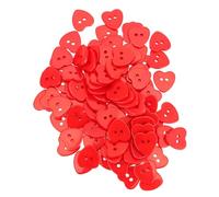 ULTECHNOVO 100 Botones de Resina Forma de Corazón Rojo para Ropa, Decorativos y Resistentes, Ideales para Proyectos de Manualidades y Costura Artesanal