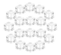 ULTECHNOVO 100 Cubitos de Hielo Acrílicos Transparentes Cuadrados de 18 Mm para Decoración de Jarrones y Fiestas, Resistentes Deformación Alto Realismo
