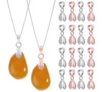 ULTECHNOVO 100 Piezas Cierres de Aleación para Colgantes, Cierre de Pinza 5x15mm, 50 Rosado Dorado 50 Plateado Brillante, Conectores para Fabricación de Joyas y Bisutería Manualidades