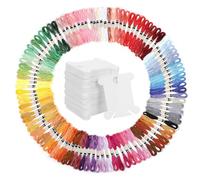ULTECHNOVO 100 Piezas de Hilo de Algodón para Bordar y Crochet, sin Desvanecerse ni Romperse, con 100 Tarjetas de Bobinas para Proyectos de Punto de Cruz y Bordado