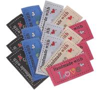 ULTECHNOVO 100 Piezas Etiquetas para Coser Hechas a Mano con Diseño de Corazón, de Tela de Algodón Decorativas y Prácticas para Ropa y Bolsas, Ideales para Identificar y Personalizar