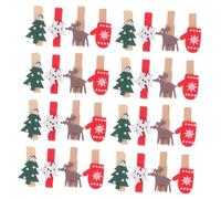 ULTECHNOVO 100 Piezas Unidades Pinzas de Madera Mini para Navidad Clips Decorativos para Fotos Manualidades y Decoración Festiva Resistente y Versátil