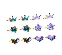 ULTECHNOVO 12 piezas Clips para Pelo con Lentejuelas Horquillas con Brillo Forma de Estrella y Corazón Accesorios Creativos para Niñas Seguros y Cómodos para Uso Infantil