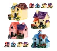 ULTECHNOVO 12 Piezas Figura de Casa en Miniatura Villa Decorativa Detallada | Mini Pueblo y Diorama, Estilo Rústico y Original, Resistente al Astillado, Tamaño Reducido