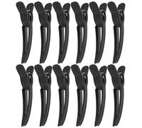 ULTECHNOVO 12 Piezas Pinzas para Extensiones de Pelo Negras de Plástico Curvadas para Volumen y Minimización de Rotura, Ideales para Raíces y Coronilla en Casa
