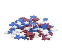 ULTECHNOVO 120 Unidades Estrellas de Madera de Rojas, White y Azules, Tamaño Mixto 1-3 Cm, Patriótica para Manualidades y Centros de Mesa en Día Varios Estilos