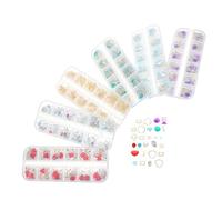 ULTECHNOVO 12cuadrículas Cajas Compartimentos Cajas de Tiras con Remaches Perlas y Cristales Decorativos para Uñas Accesorios DIY para Manicura Piedras Brillantes para Varios estilos