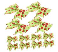 ULTECHNOVO 12piezas Adornos Navideños Lazos De Cinta Guirnalda Navideña Estampado De Lunares Decoración Colgante para Árbol De Navidad y Fiesta