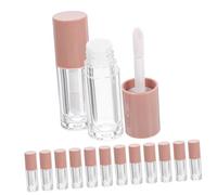 ULTECHNOVO 14 piezas Tubos Transparente de Brillo Labial Recargables con Varillas Contenedores Vacíos para Bálsamo Labial DIY Tapón Seguro Antiderrame para Viajes y Uso Diario