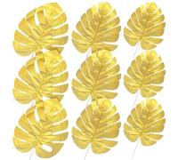 ULTECHNOVO 15 Hojas Artificiales de Monstera Doradas para Decoración de Bodas y Fiestas Hojas Realistas de Tela Ecológicas Reutilizables Set de 5 Grandes 5 Medianas y 5 Pequeñas para