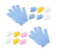 ULTECHNOVO 16 Pares Guantes de Baño Exfoliantes de Nylon Doble Cara Manoplas de Cinco Dedos para Ducha Pack de Unidades para Limpieza Profunda y Cuidado Corporal Spa y Hogar
