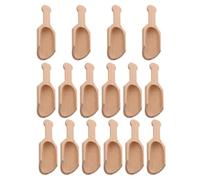 ULTECHNOVO 16 Piezas Mini Cuchara de Madera Natural para Condimentos, Cuchara Pequeña para Medir Polvos y Baño, Diseño Elegante y Decorativo Beige para Cocina