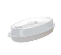 ULTECHNOVO 1Pieza Placa de Vapor de Microondas con Tapa Gadget de Cocina para Cocción Saludable y Rápida Diseño con Orificio de Ventilación para Preparar Arroz y Verduras Color