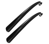 ULTECHNOVO 2 Calzadores de Plástico Antideslizantes Negros, Herramienta Auxiliar Portátil para Calzado, Mango Largo de 42 Cm, para Hombres, Mujeres y Personas Mayores, Ideales para Botas