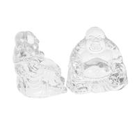 ULTECHNOVO 2 Exquisitas Figuras De Buda De Cristal, Adornos De Escritorio De Buda Maitreya, Artesanías De Cristal Espiritual para La Sala De Estar, Estantería, Mesa De Entrada.