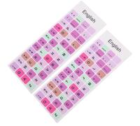 ULTECHNOVO 2 Hojas Pegatinas para Teclado en Inglés de Abs, Fáciles de Colocar Residuos de Pegamento, Ideales para Comunicación y Autoaprendizaje del Idioma
