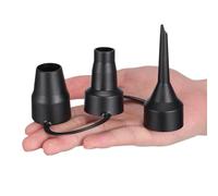 ULTECHNOVO 2 Juegos Adaptador de Bomba para Inflables de Plástico Negro Diseño con 3 Boquillas Desmontables para Inflado Fácil y Almacenamiento Conveniente