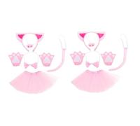 ULTECHNOVO 2 Juegos disfraz de cosplay para cerdito diadema con orejas de cerdo cerdos disfraz de rendimiento para disfraz de cerdo para el plastico rosa