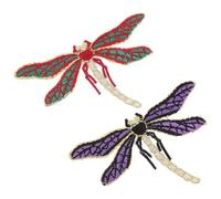 ULTECHNOVO 2 Parches Bordados de Libélula para Ropa Material de Rayón, Fáciles de Planchar y Decorar Chaquetas o Carteras, Diseño Atractivo y Colores Variados