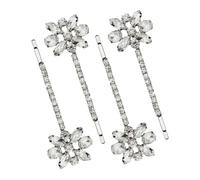ULTECHNOVO 2 pares Pinzas para Cabello Boda con Flores Diseño de Strass de Horquillas Brillantes para Novias Accesorios Elegantes para Mujeres y Niñas para Tocados de Boda y Fiestas